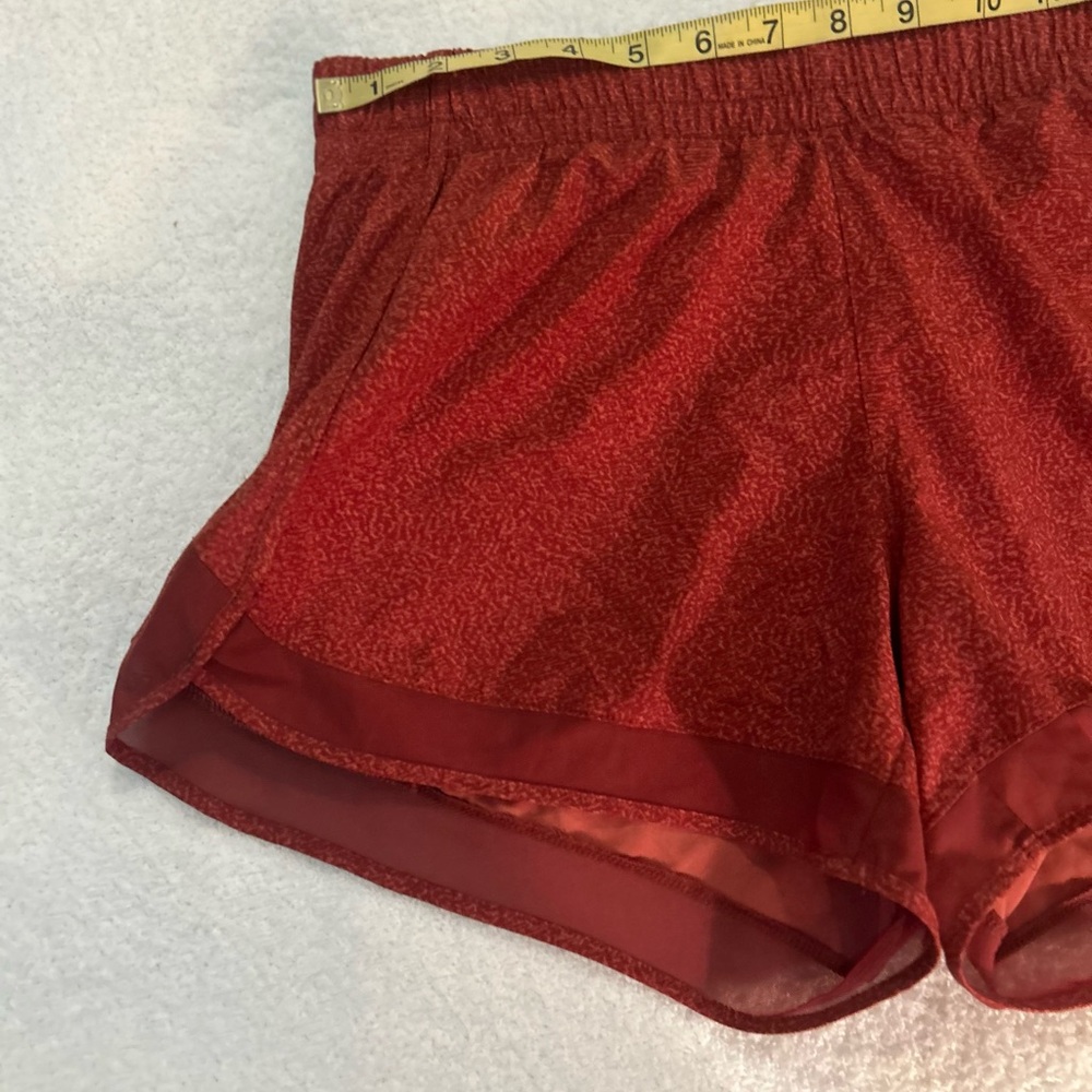 Athleta Mesh Racer Run Shorts Rust Red Speckled Size M - Picture 2 of 10